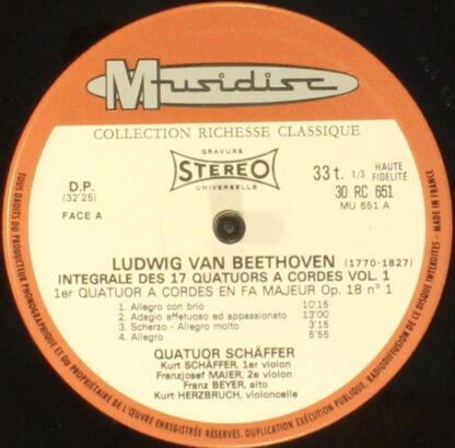Musidisc 30 RC 651 - Intégrale Des 17 Quatuors à Cordes, Vol. 1 - Image 3