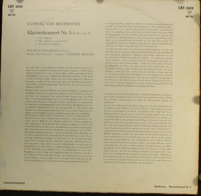 DECCA LXT 5355 - Klavierkonzert Nr. 5 Es-dur, Op. 73 - Image 2