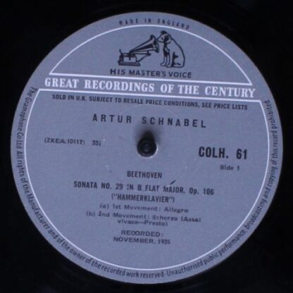 His Master's Voice COLH. 61 - Sonatas - No. 29 In B Flat Major, - Image 3