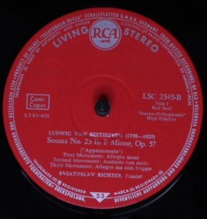 RCA Victor Red Seal LSC-2545-B - Appassionata And Funeral March - Image 3