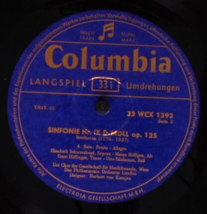 Columbia WCX 1391/92 - IX. Sinfonie D-moll / VIII. Sinfonie F-du - Image 5