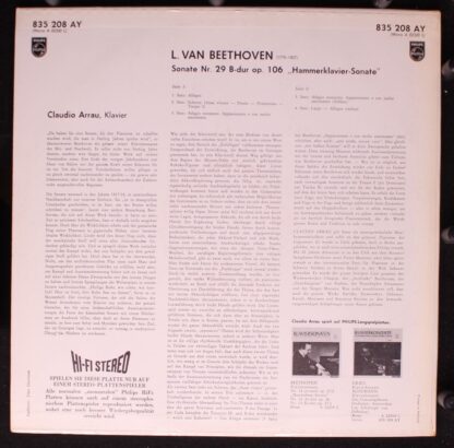 Philips 835 208 AY - Hammerklavier-Sonate - Image 2