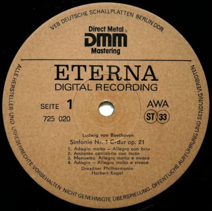 Eterna 725 020 - Sinfonie Nr. 1 C-dur Op. 21 / Sinfonie Nr. 2 D- - Image 3