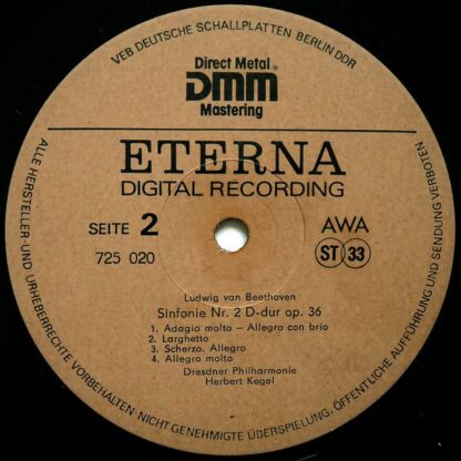 Eterna 725 020 - Sinfonie Nr. 1 C-dur Op. 21 / Sinfonie Nr. 2 D- - Image 4