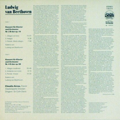 Eterna 7 29 214 - Klavierkonzerte - Nr. 2 B-Dur Op. 19 / Nr. 4 G - Image 2