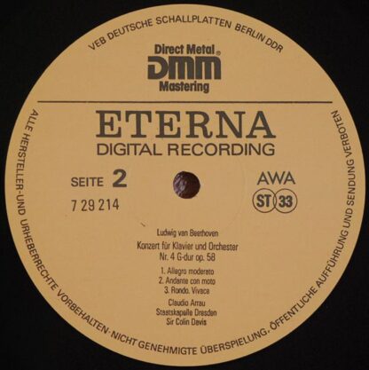 Eterna 7 29 214 - Klavierkonzerte - Nr. 2 B-Dur Op. 19 / Nr. 4 G - Image 4