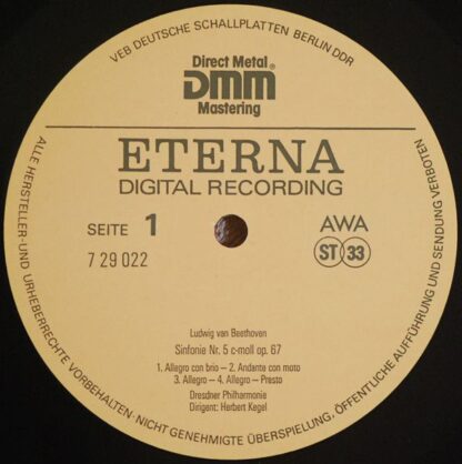 Eterna 7 29 022 - Sinfonie Nr. 5 C-moll Op. 67 / Sinfonie Nr. 8 - Image 3