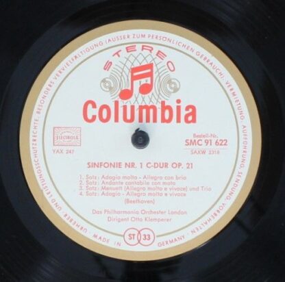 Columbia SMC 91 622 - 1. Sinfonie C-Dur, 8. Sinfonie F-Dur - Image 3