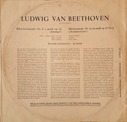 Columbia 33 WCX 1073 - Ludwig van Beethoven, Walter Gieseking - - Image 2