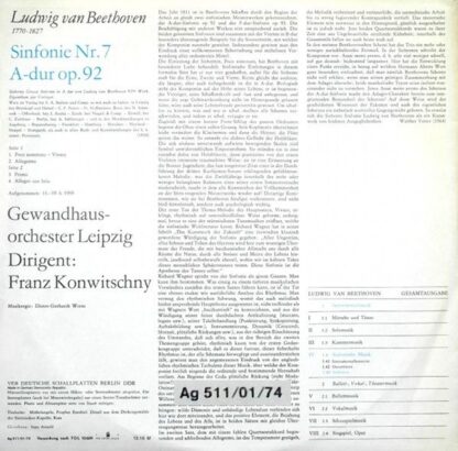 Eterna 8 25 416 - Ludwig van Beethoven- Gewandhausorchester Leip - Image 2