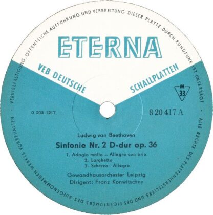 Eterna 8 20 417-418 - Ludwig van Beethoven- Gewandhausorchester - Image 5