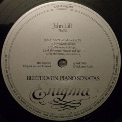 Enigma Records (8) VAR 1006 - Beethoven Piano Sonatas - No. 1 In - Image 3