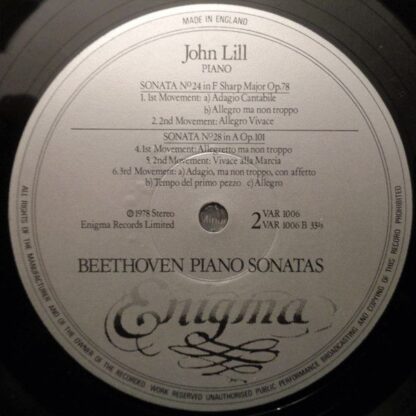 Enigma Records (8) VAR 1006 - Beethoven Piano Sonatas - No. 1 In - Image 4