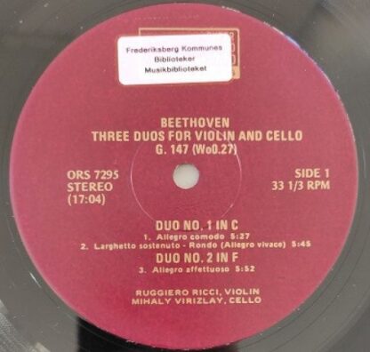 Orion ORS 7295 - Three Duos For Violin & Cello - Image 3