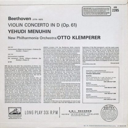 His Master's Voice ASD 2285 - Violin Concerto - Image 2