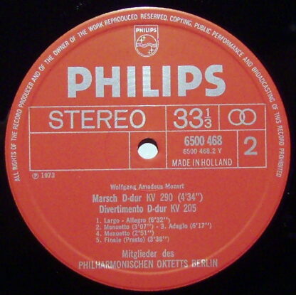 Philips 6500 468 - Divertimenti K. 113 und 205 / Märsche, KV. 24 - Image 2