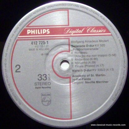 Philips Digital Classics 412 725-1 - Serenade KV320 "Posthorn" / - Image 3
