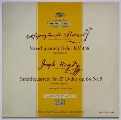 Deutsche Grammophon LPM 18 315 - Streichquartett B-Dur KV 458 (J