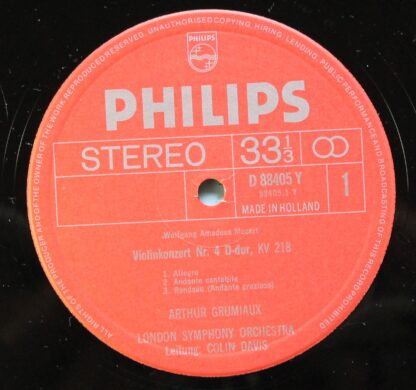 Philips 88405 DY - Meester Violist Arthur Grumiaux; Violinkonzer - Image 8