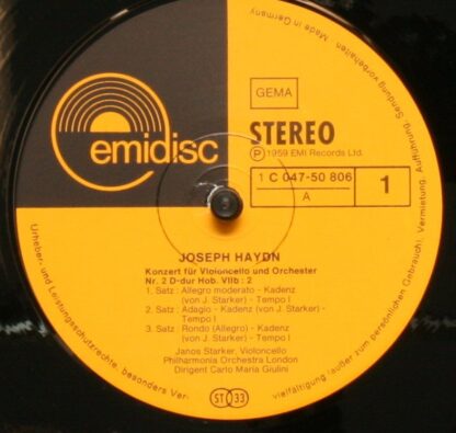 Emidisc (2) 1 C 047-50 806 - Haydn Cello Concerto / Boccherini C - Image 3