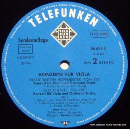 Telefunken 66 695 8 - Konzerte Für Viola - Image 3