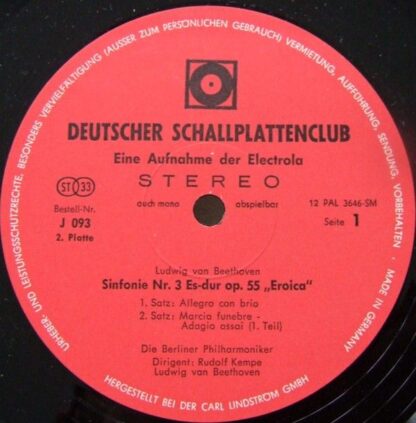 Deutscher Schallplattenclub J 093 - Violinkonzert D-dur / "Eroic - Image 7