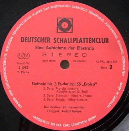 Deutscher Schallplattenclub J 093 - Violinkonzert D-dur / "Eroic - Image 8