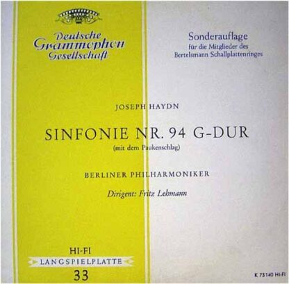 Deutsche Grammophon K 73 140 - Sinfonie Nr. 94 G-dur (Mit Dem Pa
