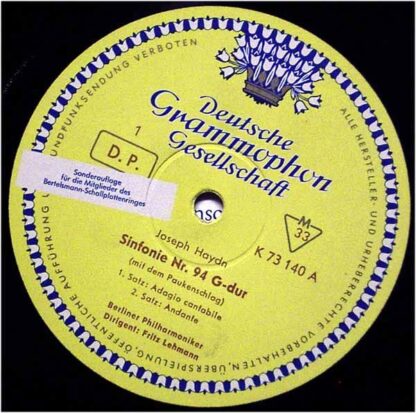 Deutsche Grammophon K 73 140 - Sinfonie Nr. 94 G-dur (Mit Dem Pa - Image 3