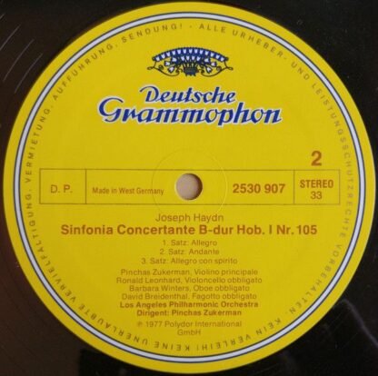 Deutsche Grammophon 2530 907 - Violinkonzert Nr. 1 • Violin Conc - Image 4