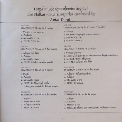DECCA HDNF 27 - 30 - Haydn, The Symphonies, Symphonies 65 - 72 - Image 3