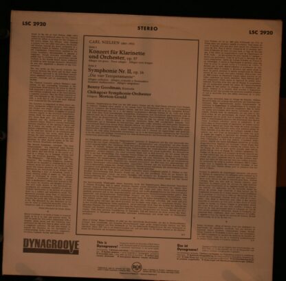RCA LSC-2920 - Clarinet Concerto / Symphony No. 2 ("The Four Tem - Image 2