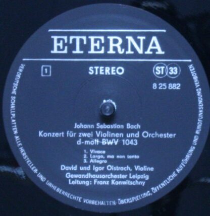 Eterna 8 25 882 - Konzert Für Zwei Violinen Und Orchester D-Moll - Image 3