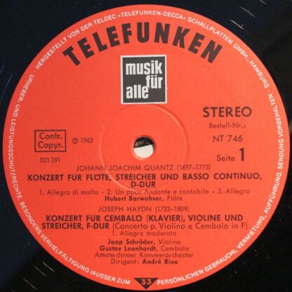 Telefunken NT 746 - Frühklassik - Concerti Von Haydn • Quantz • - Image 3