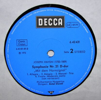 DECCA 6.42431 AH - Symphonie Nr.26 D-Moll "Lamentatione", Sympho - Image 4
