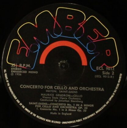 Ember Records ECL 9012 - Haydn Cello Concerto In D Major / Saint - Image 4