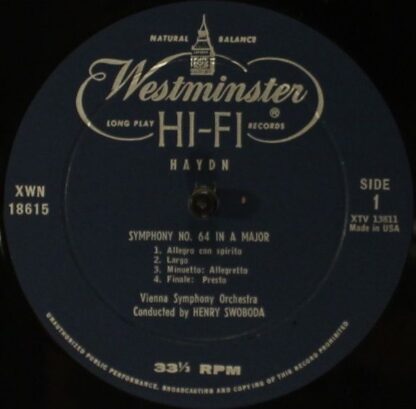 Westminster XWN 18615 - Symphony No. 64 In A Major/ Symphony No. - Image 3