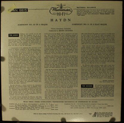 Westminster XWN 18615 - Symphony No. 64 In A Major/ Symphony No. - Image 2