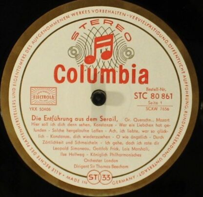 Columbia STC 80 861 - Die Entführung Aus Dem Serail - Image 3