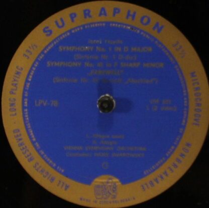 Supraphon LPV - 78 - Symphony No. 1 / Symphony No. 45 - Image 3