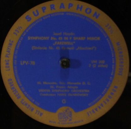Supraphon LPV - 78 - Symphony No. 1 / Symphony No. 45 - Image 4