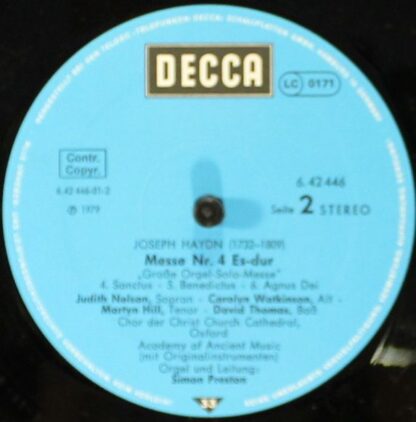 DECCA 6.42446 AS - Messe Nr. 4 Es-Dur (»Grosse Orgel-Solo-Messe« - Image 4