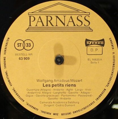 Parnass 63 909 - Les Petits Riens / Sinfonie D-dur KV 297 "Paris - Image 3