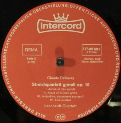 Intercord 717-09MH (J 717/0) - Smetana Debussy Streichquartette - Image 4