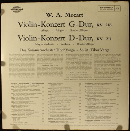Somerset 608 - Violin-Konzerte - G-Dur, KV 216 Und D-Dur, KV 211 - Image 2