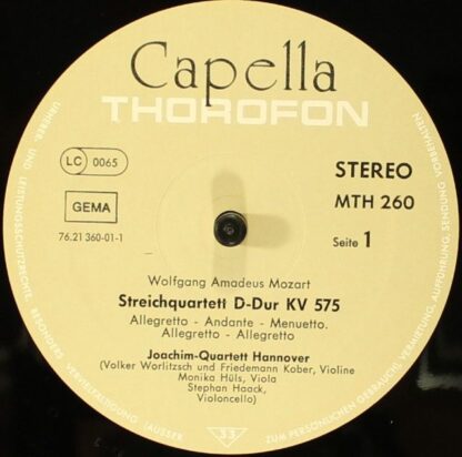 Thorofon Capella MTH 260 - Mozart Streichquartette D-Dur KV 575 - Image 4