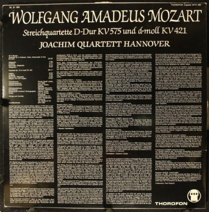 Thorofon Capella MTH 260 - Mozart Streichquartette D-Dur KV 575 - Image 2