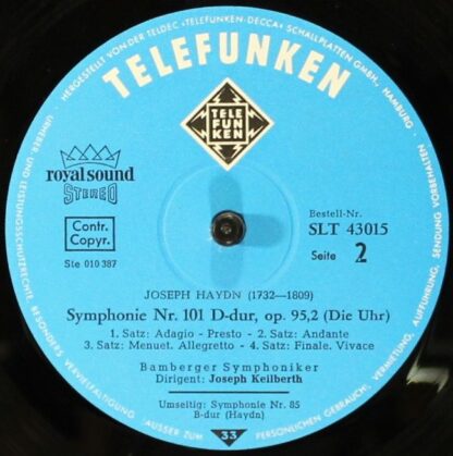 Telefunken LT 43 015 - Symphonie Nr. 85  B-dur "La Reine" Sympho - Image 4
