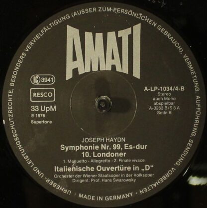 Amati A LP 1034 / 1-5 - Messe Nr.12 B-dur; Symphonien; Konzerte - Image 4
