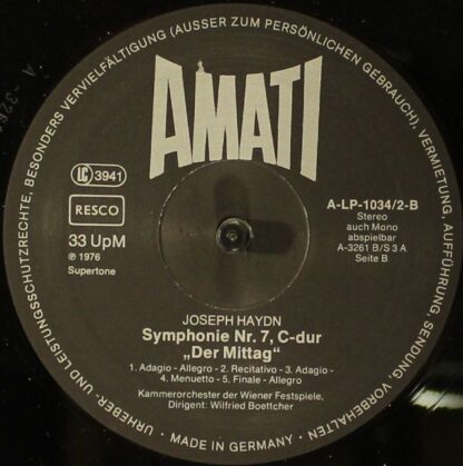 Amati A LP 1034 / 1-5 - Messe Nr.12 B-dur; Symphonien; Konzerte - Image 12